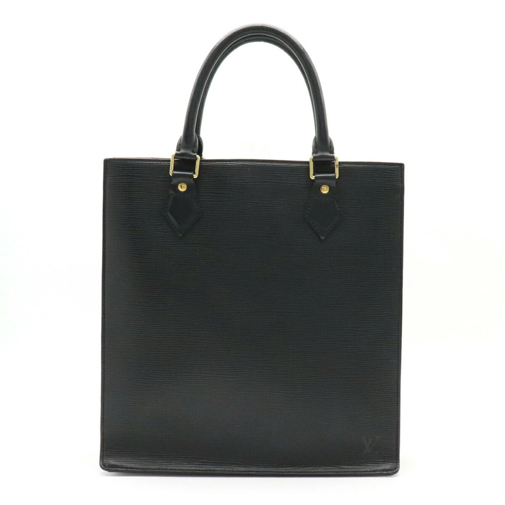 Louis Vuitton Epi Sac Plat Tote Bag Handbag Business Square Leather Noir Black